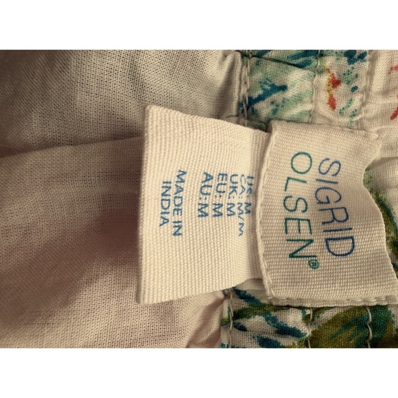 Sigrid Olsen Tropical Print Ruffle Hem ALine Mini Skirt Boho Resort Style M - Picture 6 of 6